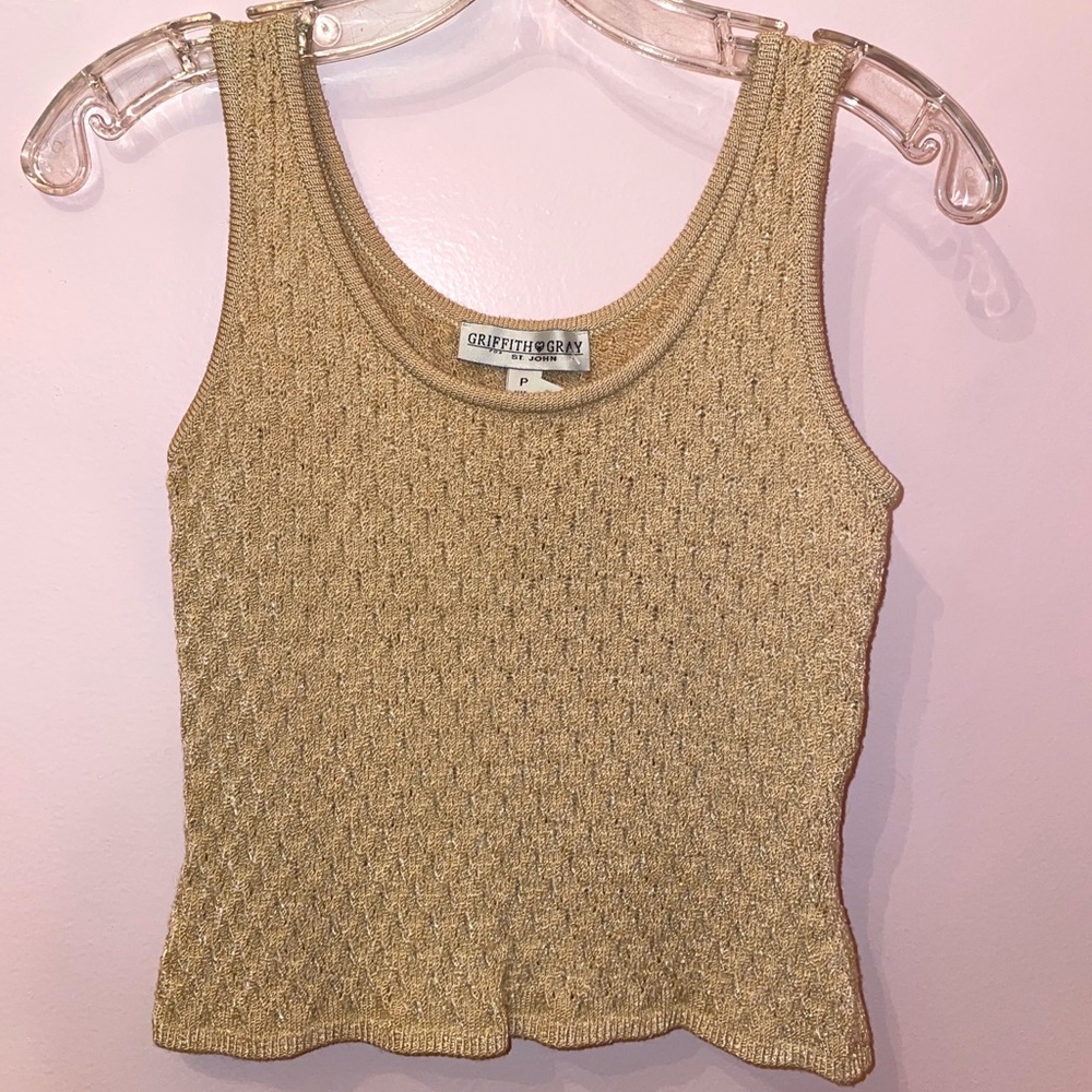 Griffith Gray for St. John Beige Knit Tank Top